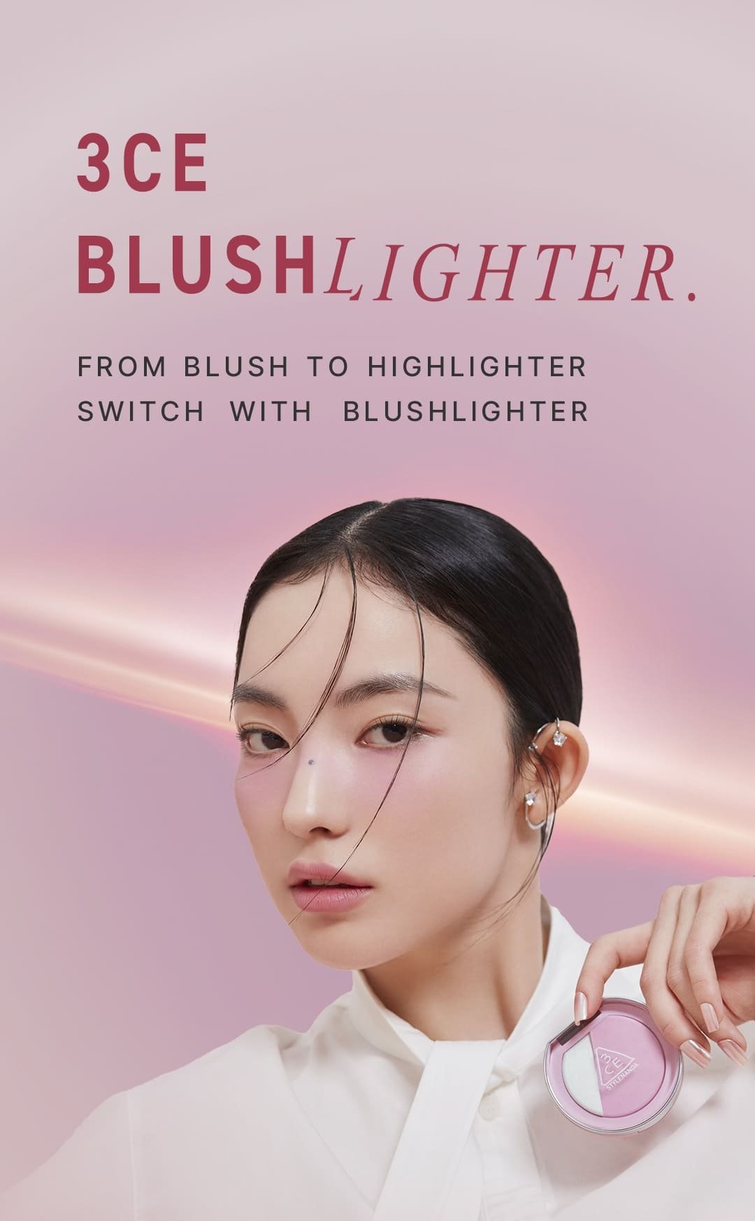 Key model visual of 3CE blushlighter