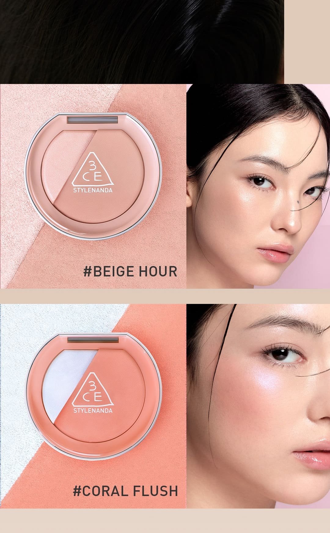 warm undertone shades of 3CE blushlighter