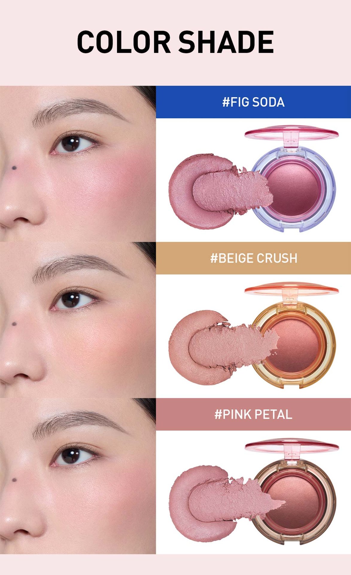 color shades of 3CE X MUUT BOUNCY BLUR BALM