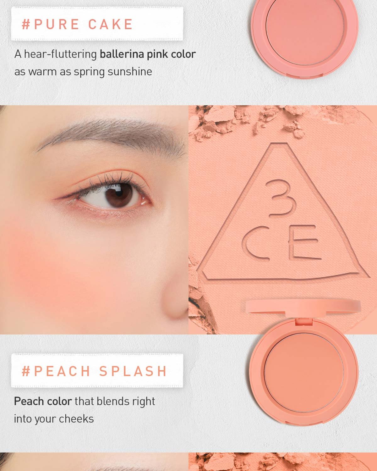 warm undertone shades of 3CE Face Blush