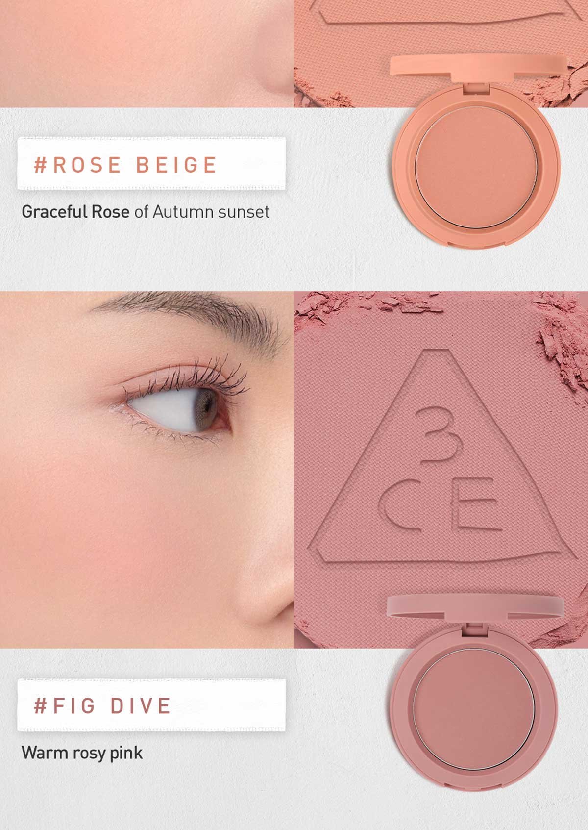 warm undertone shades of 3CE Face Blush