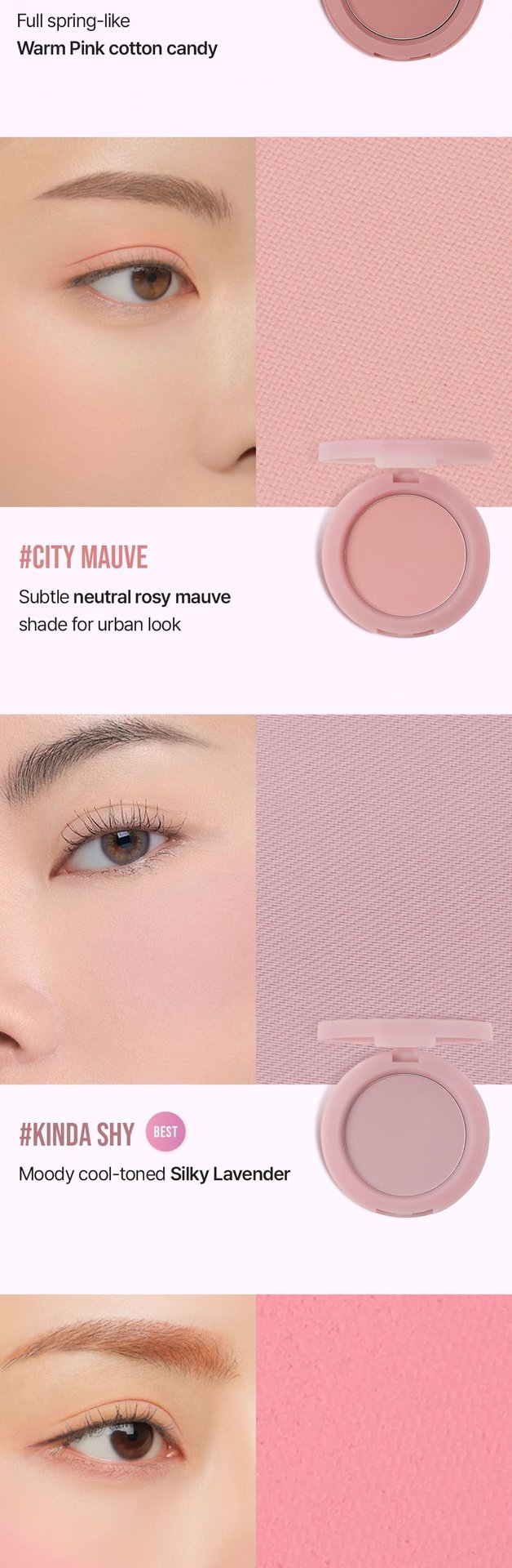 cool undertone shades of 3CE Face Blush