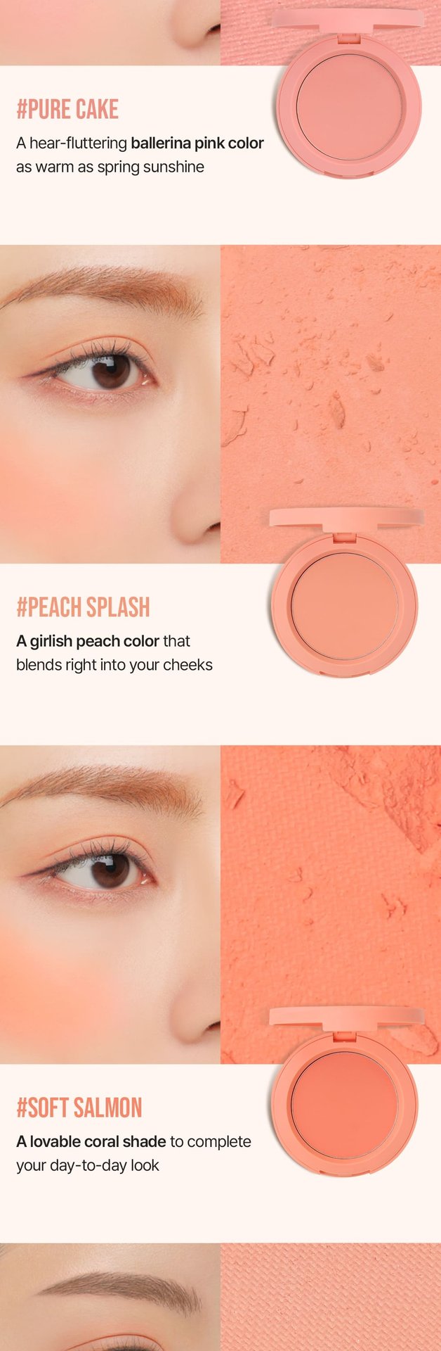 warm undertone shades of 3CE Face Blush