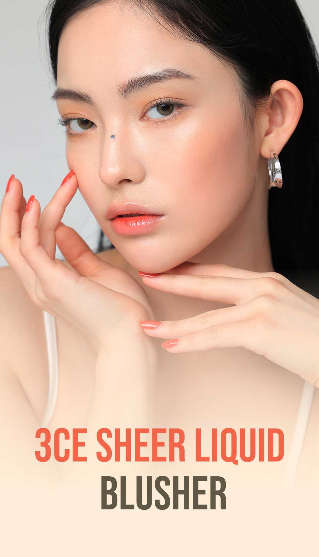 Key model visual of 3CE Sheer Liquid Blusher