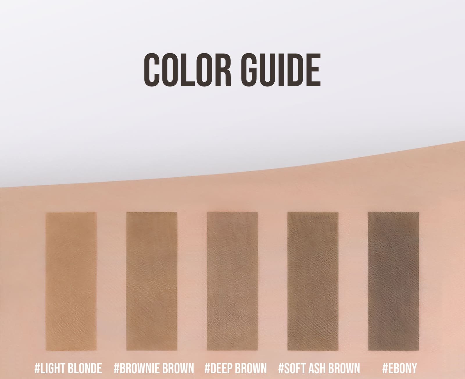 shade chart for 3CE Easy Brow Designing Pencil
