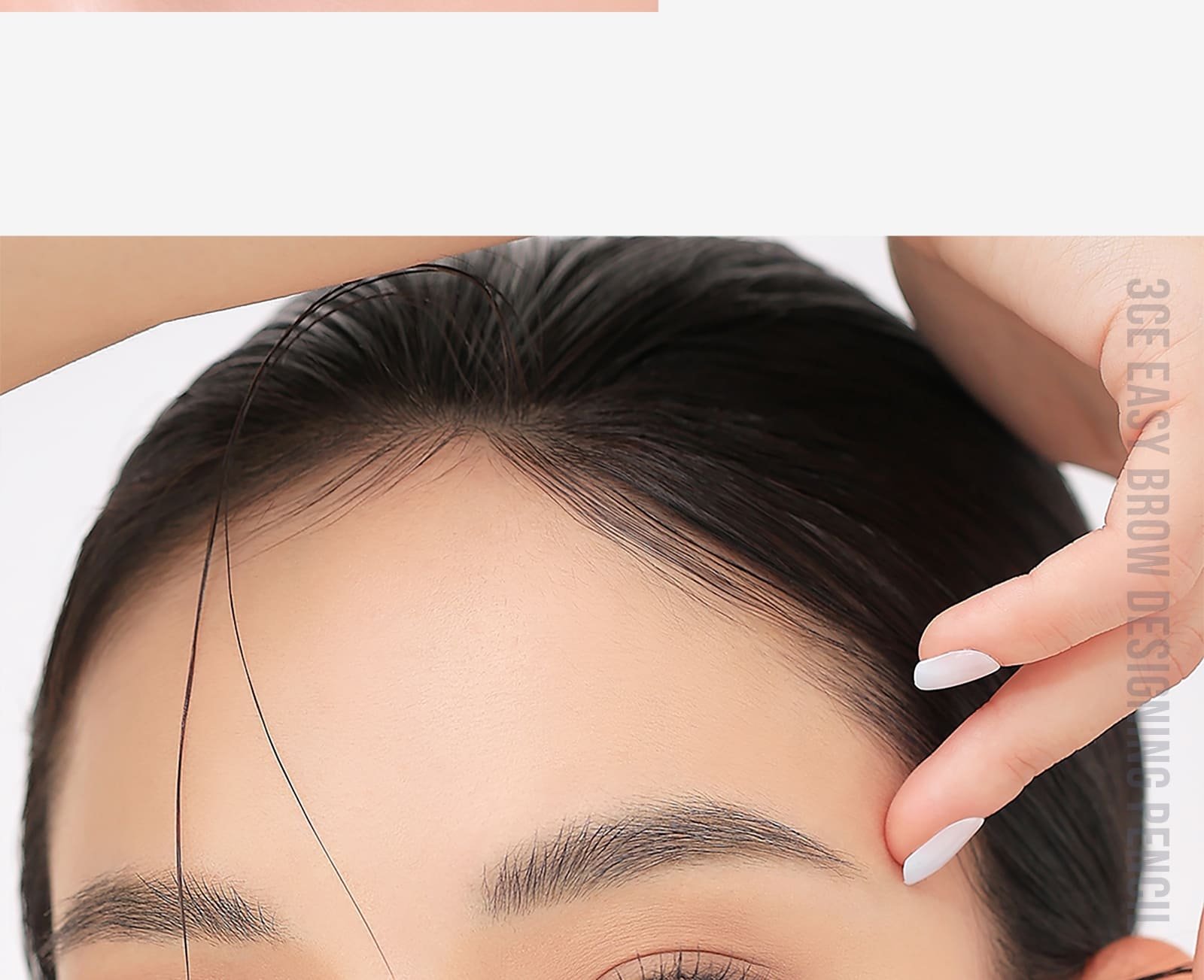 model visual of 3CE Easy Brow Designing Pencil