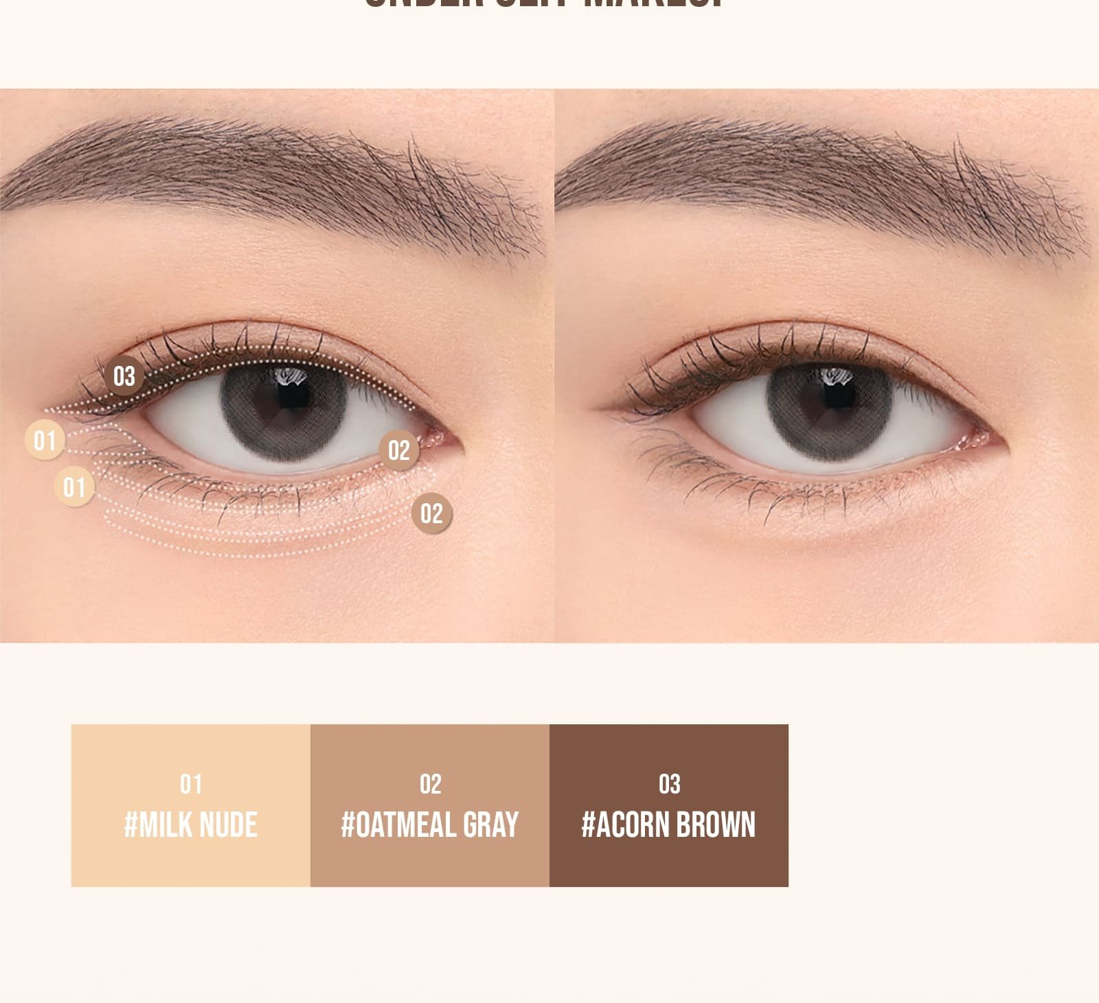 multi-lining makeup : under slit makeup