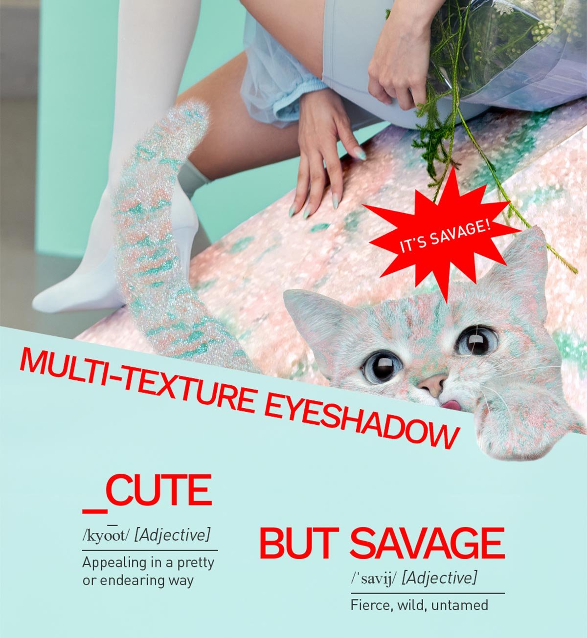 Key model visual of 3CE color grid eyeshadow