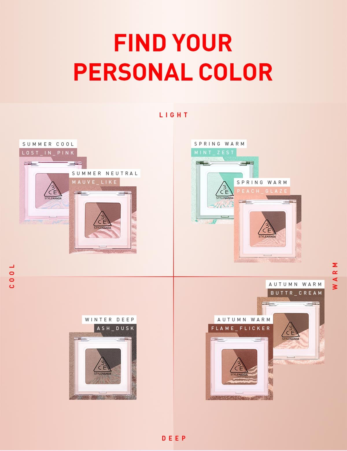 shade chart for lip colors, helping individuals find personal color