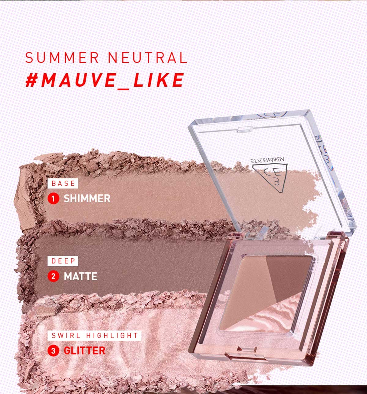 swatch images of per shade : Mauve like