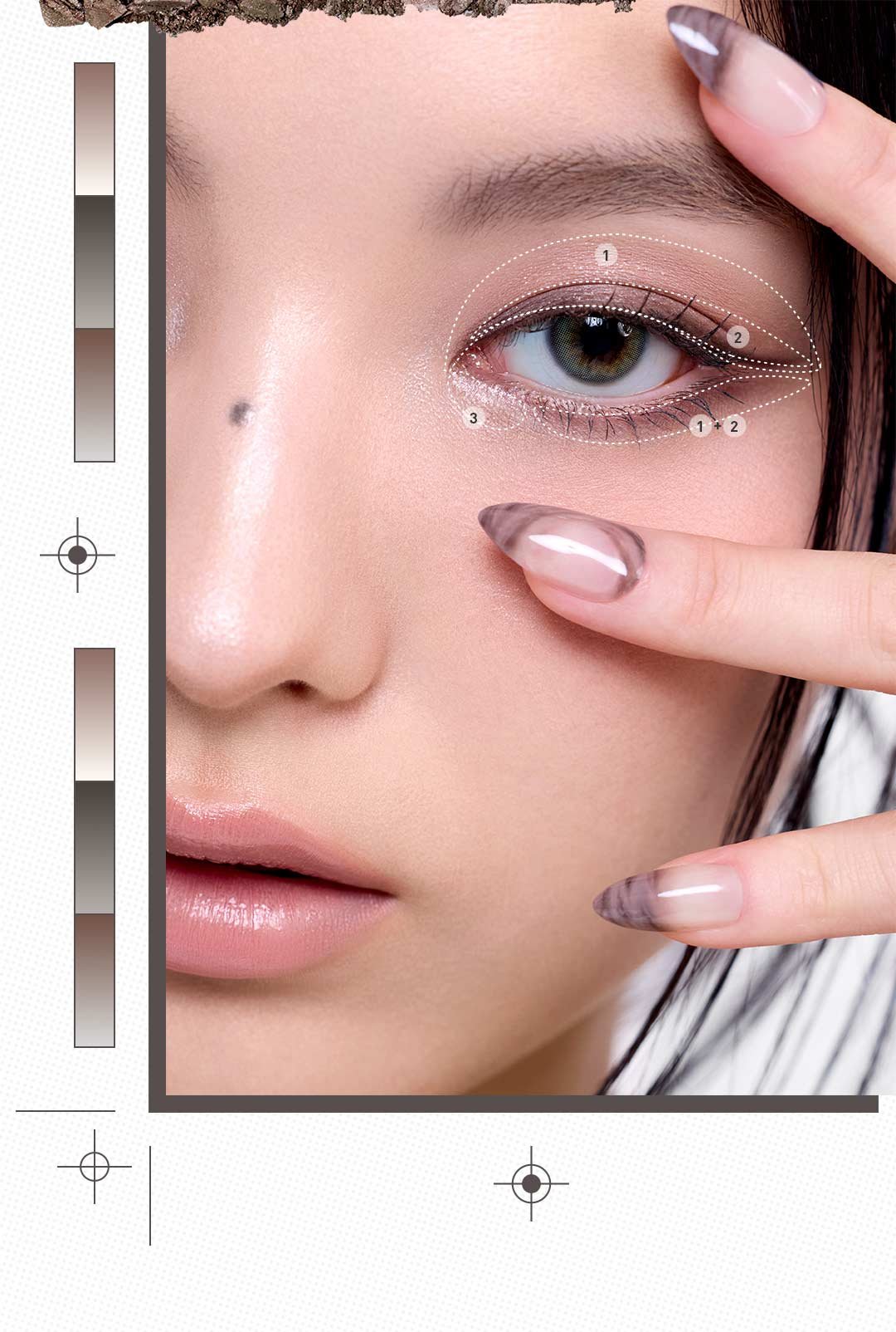 swatch guide for color grid eyeshadow shades : light skin