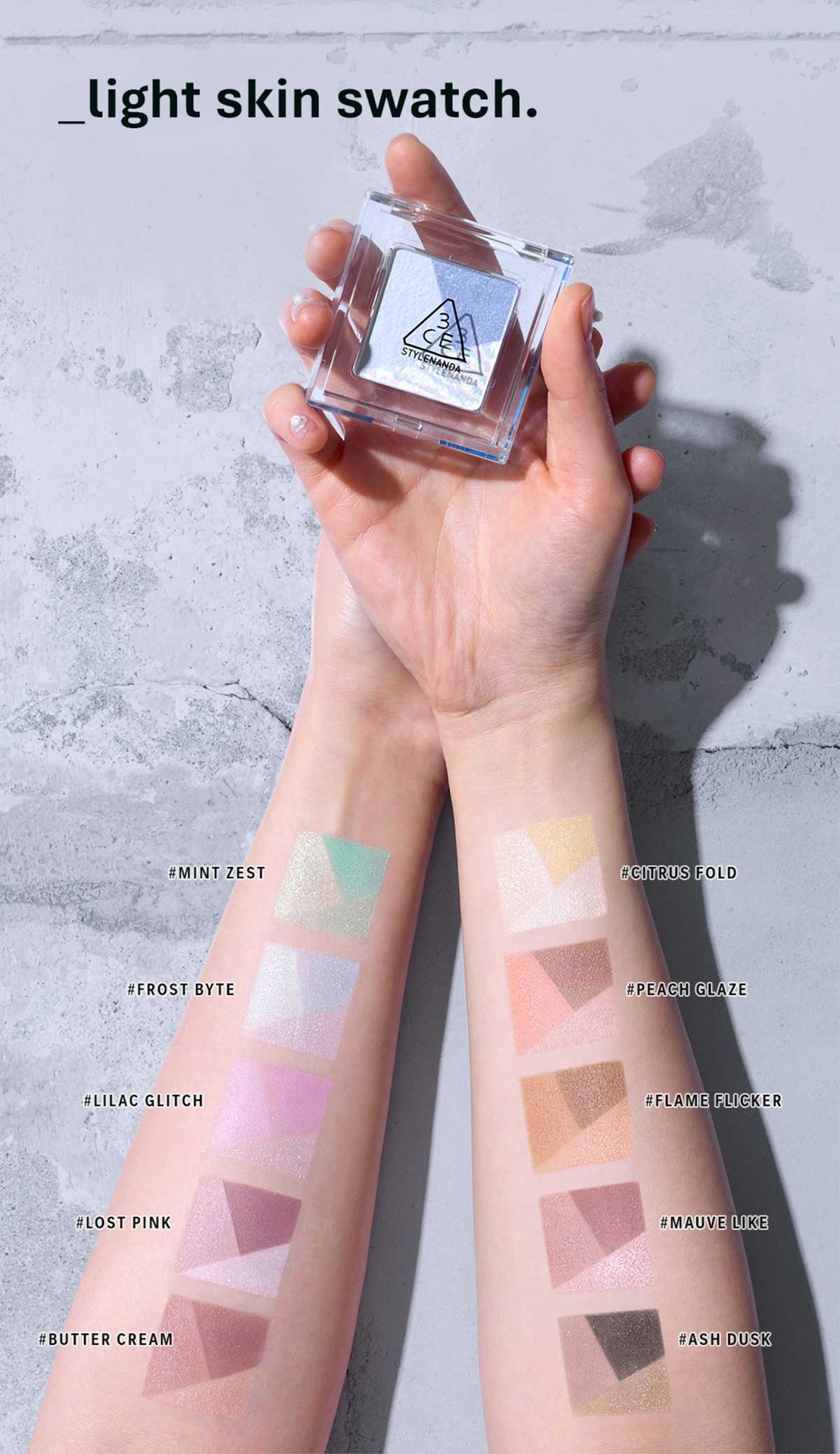 swatch guide for color grid eyeshadow shades : dark skin