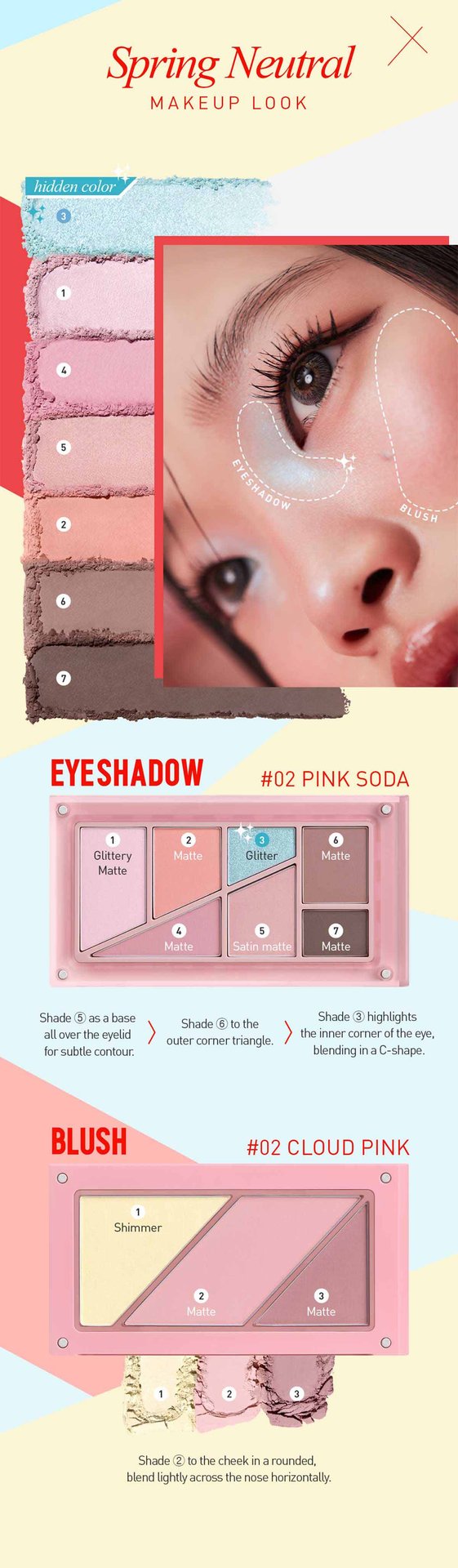 spring neutral undertone shades of 3CE Layer it all palette