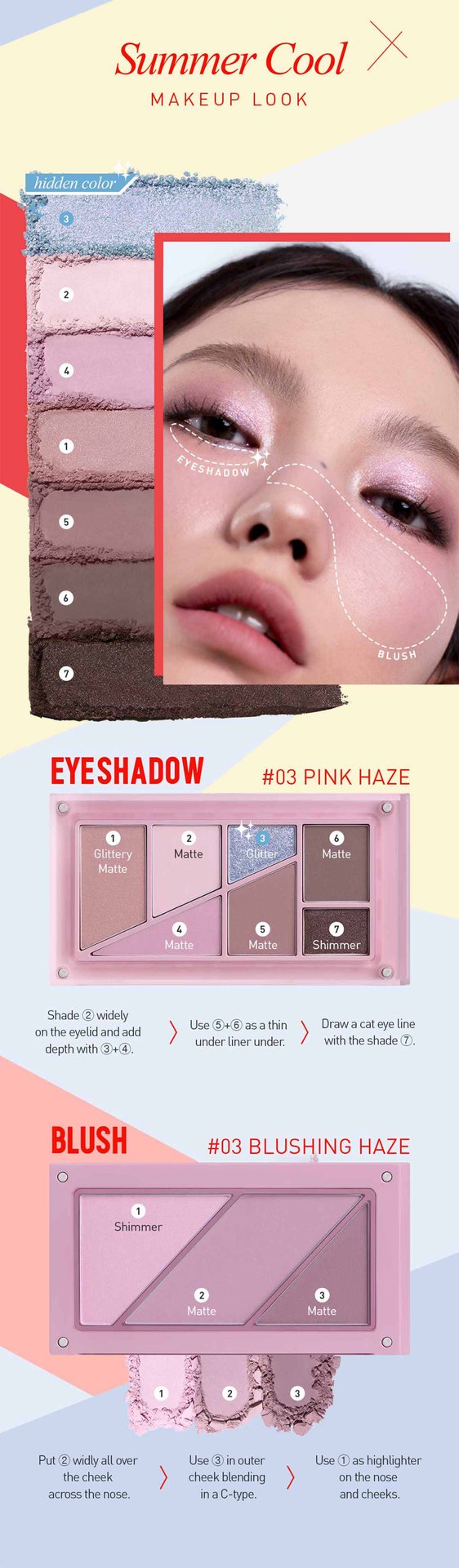 summer cool undertone shades of 3CE Layer it all palette