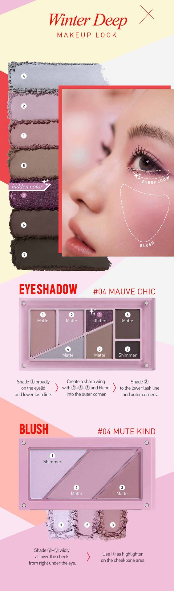winter deep undertone shades of 3CE Layer it all palette