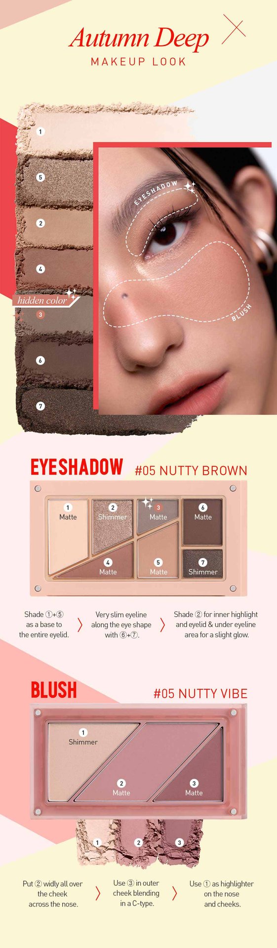 autumn deep undertone shades of 3CE Layer it all palette