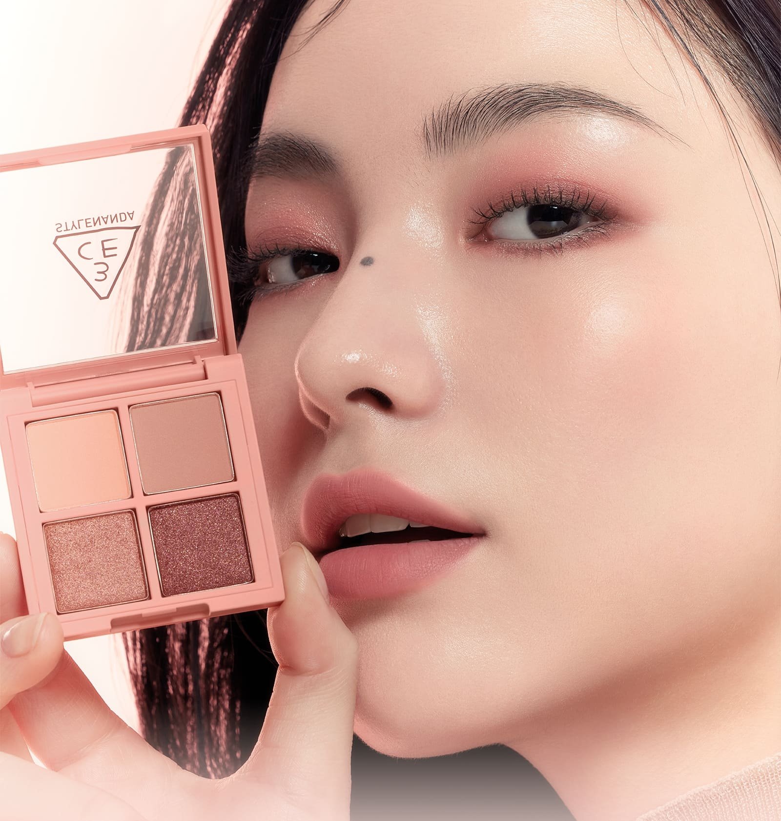 side by side shades of 3CE Mini Multi Eye Color Palette