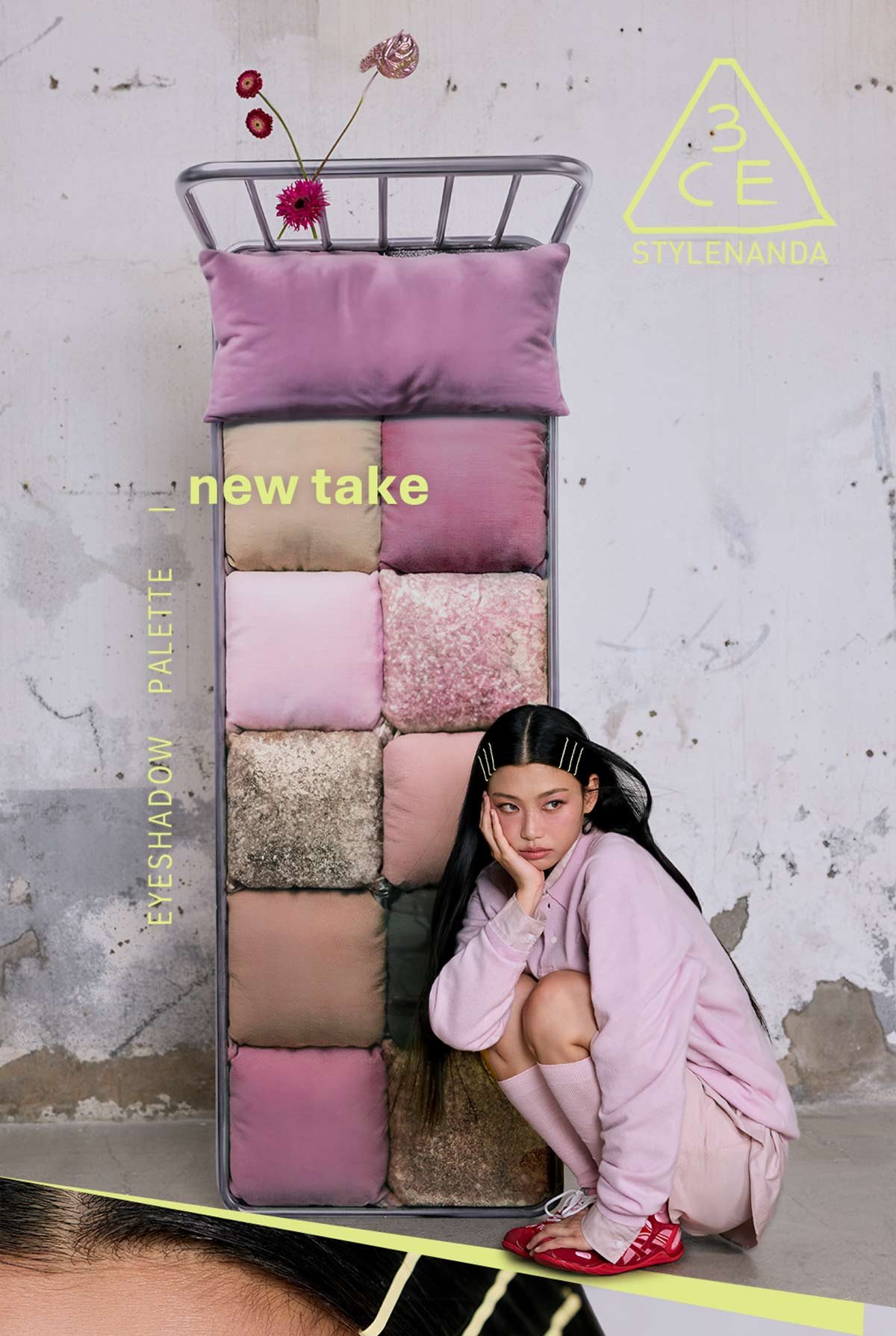 Key model visual of 3CE New take eye shadow palette
