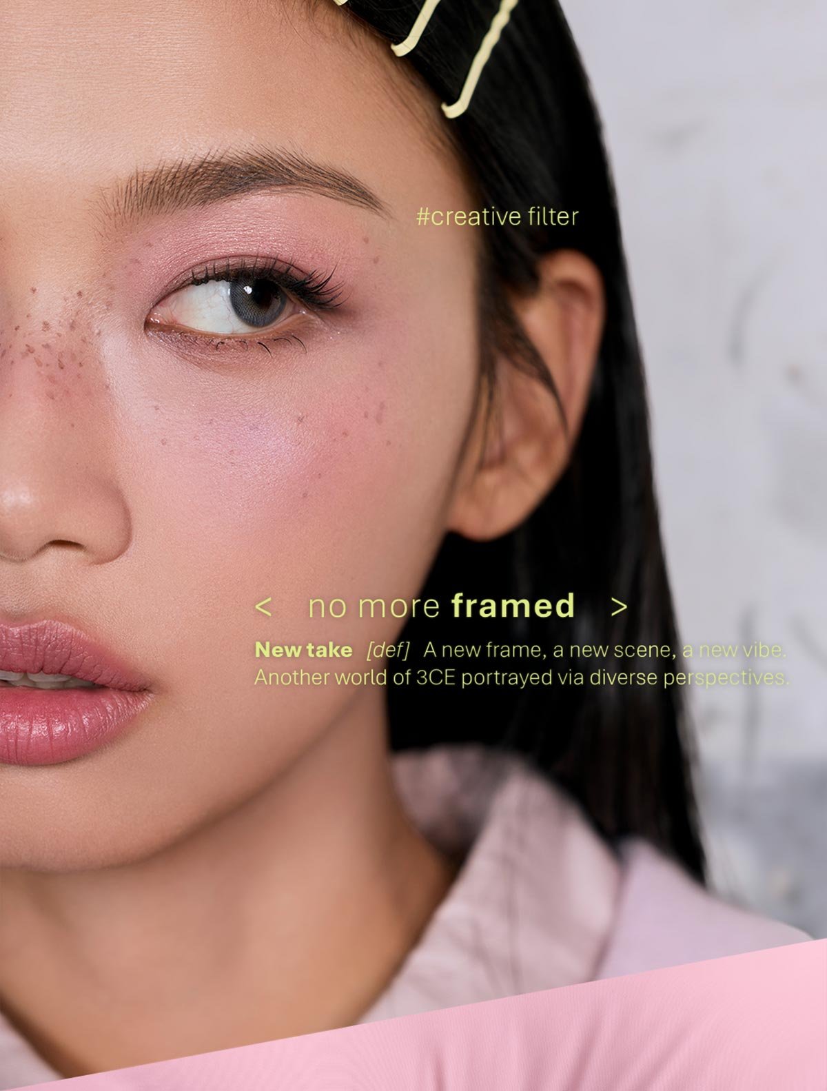 Key model visual of 3CE New take eye shadow palette