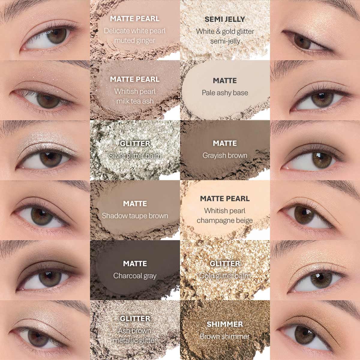swatch images of per shade : Raw Neutrals