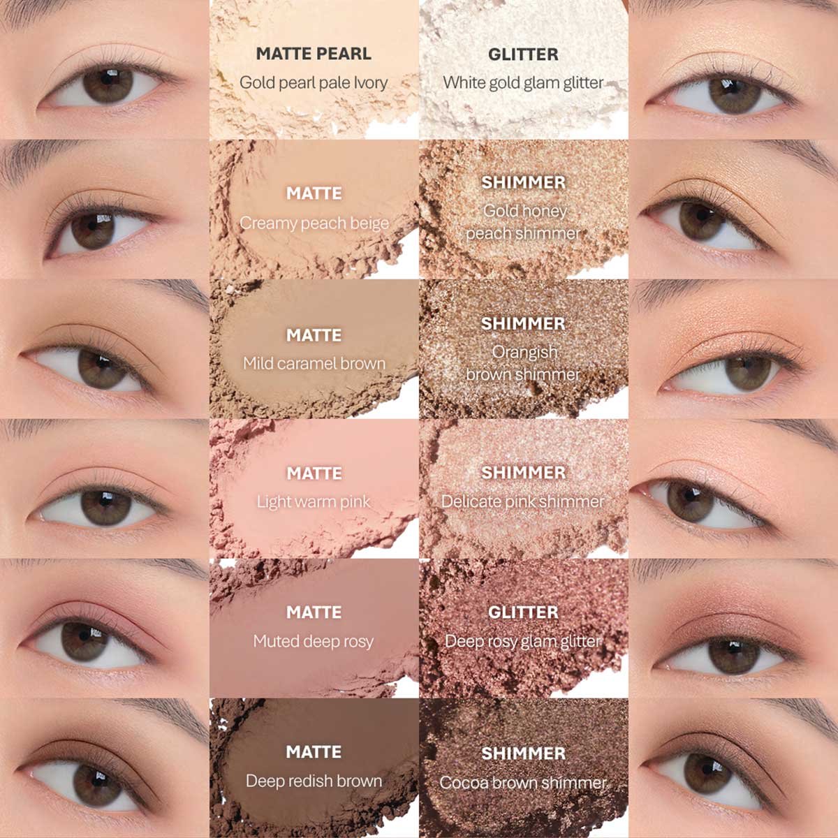 swatch images of per shade : Raw Neutrals