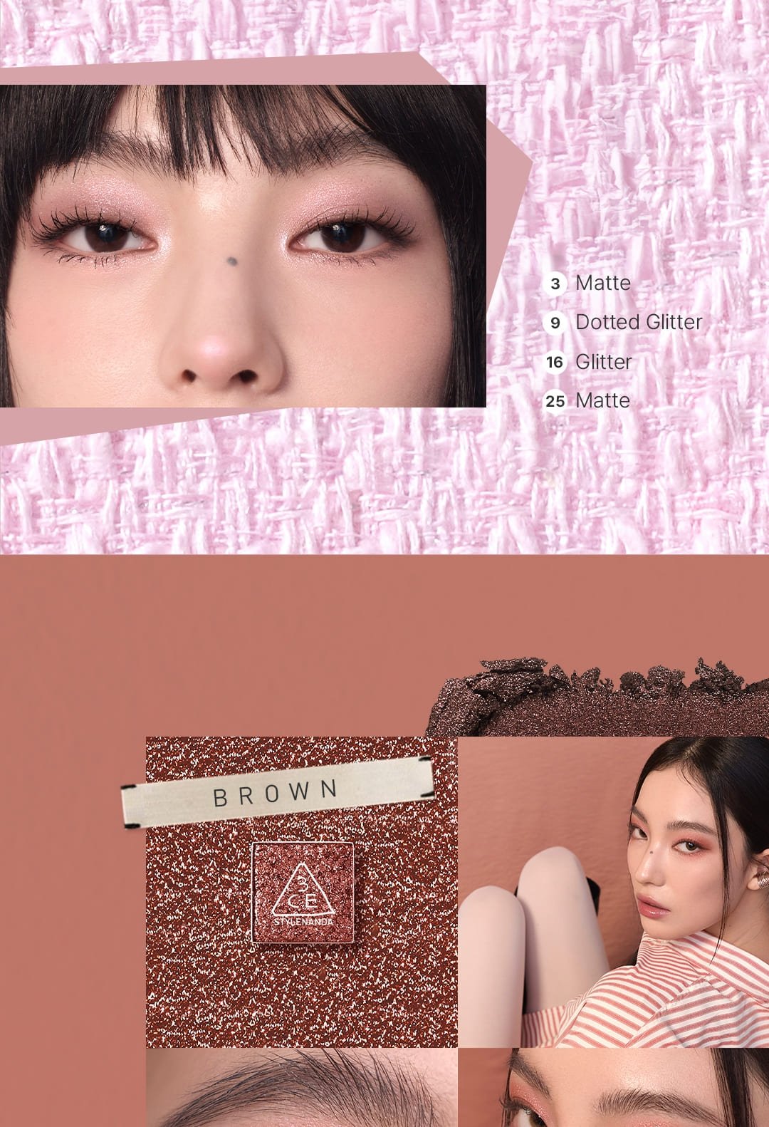 pink undertone shades of 3CE XL Eyeshadow Palette