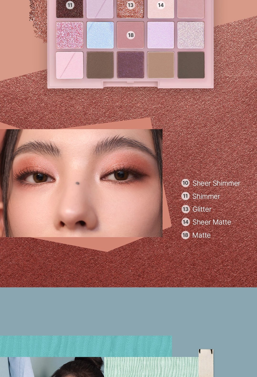 brown undertone shades of 3CE XL Eyeshadow Palette
