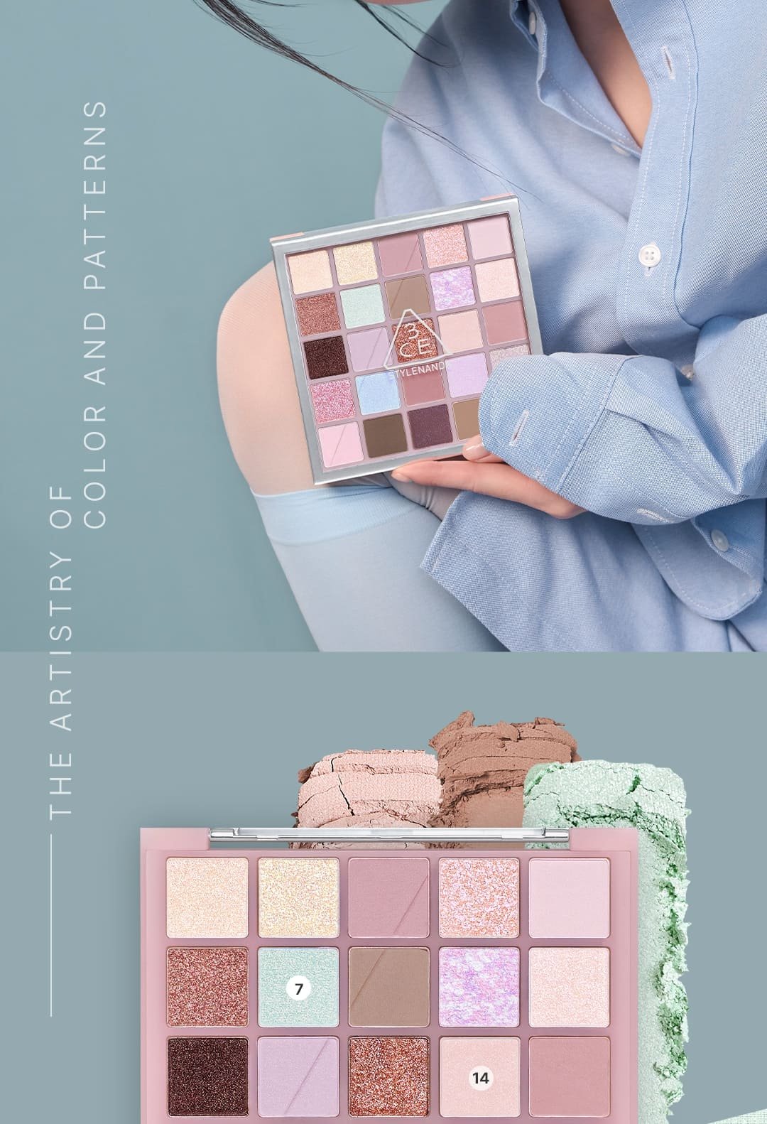 mint undertone shades of 3CE XL Eyeshadow Palette