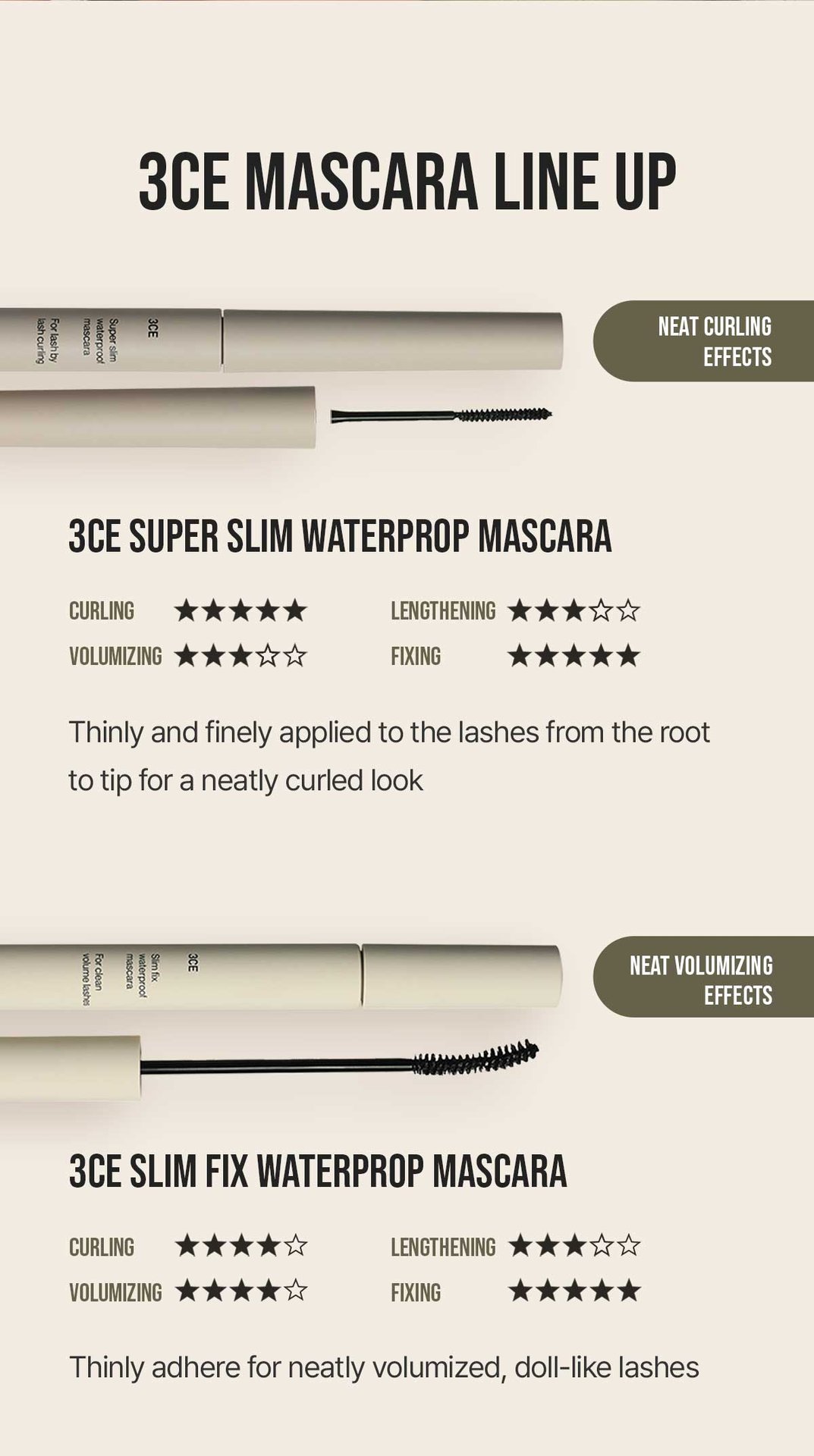 3ce mascara line up