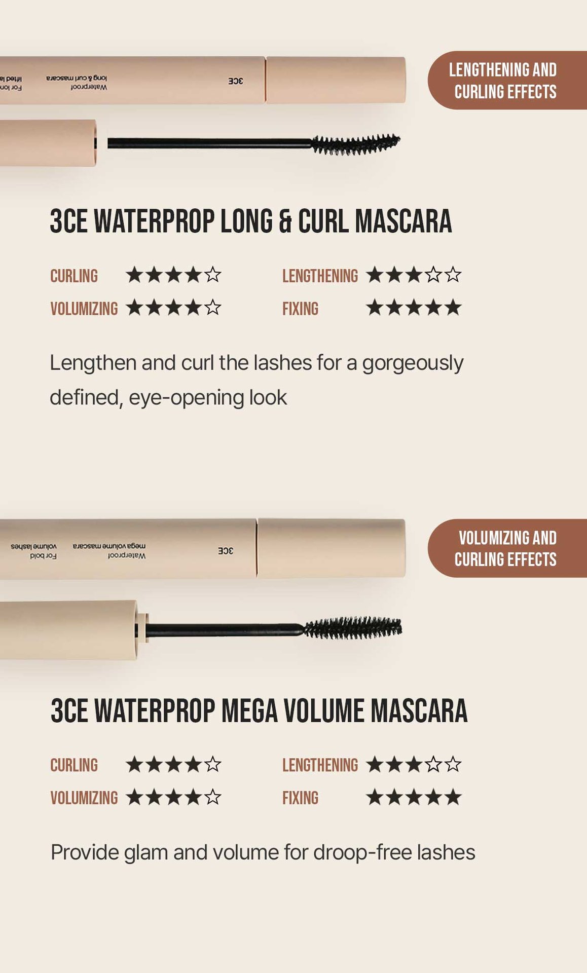 3ce mascara line up