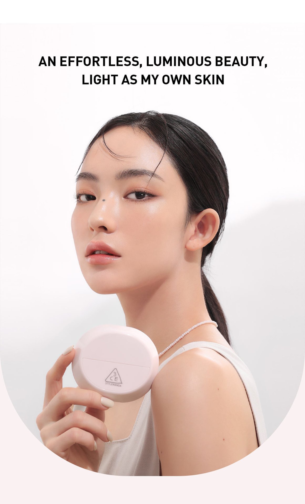 Key model visual of 3CE bare cover cushion