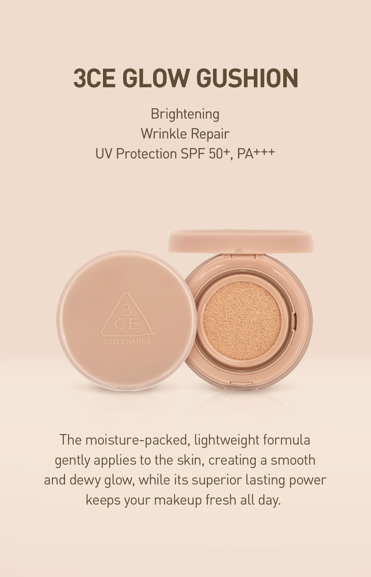 key unique selling points of 3CE glow cushion
