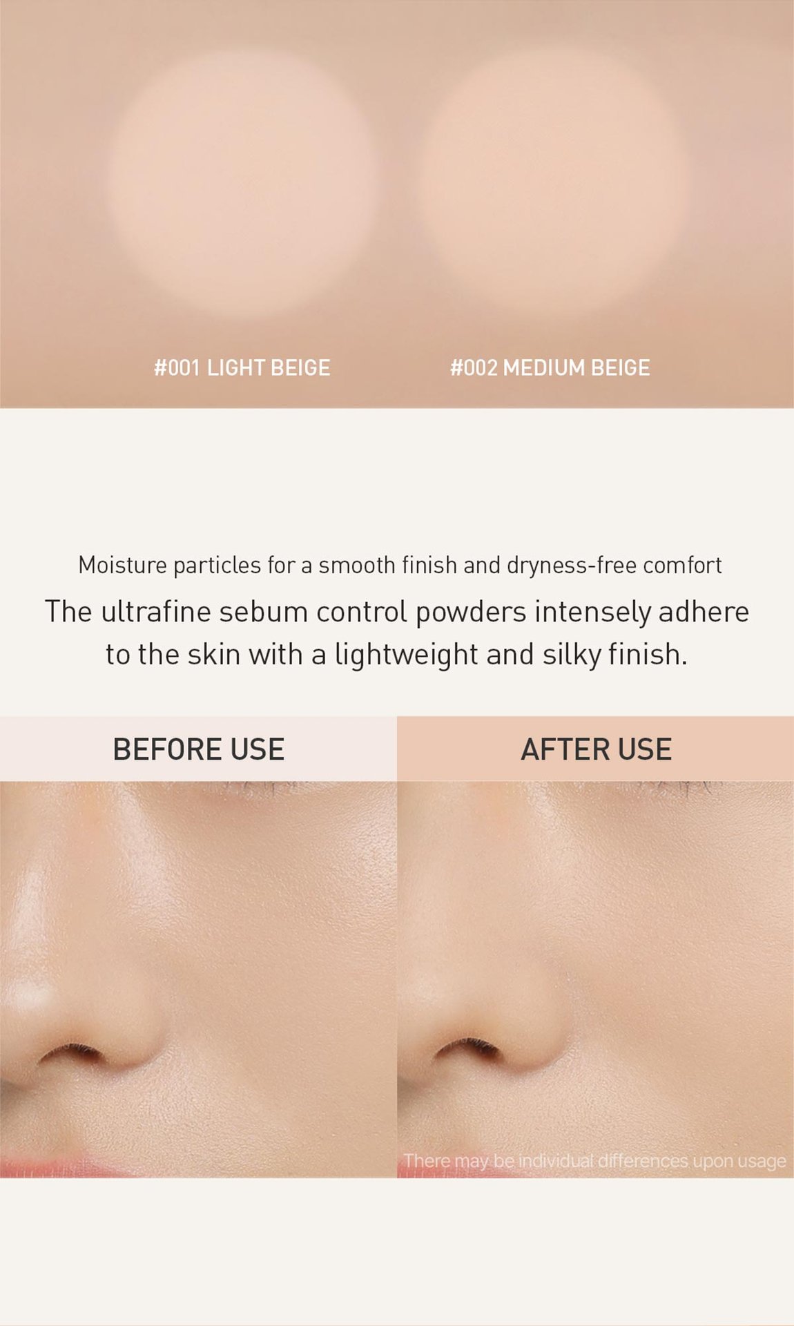 shade chart for 3CE Natural Finish Loose Powder, helping individuals find the appropriate shades_2 