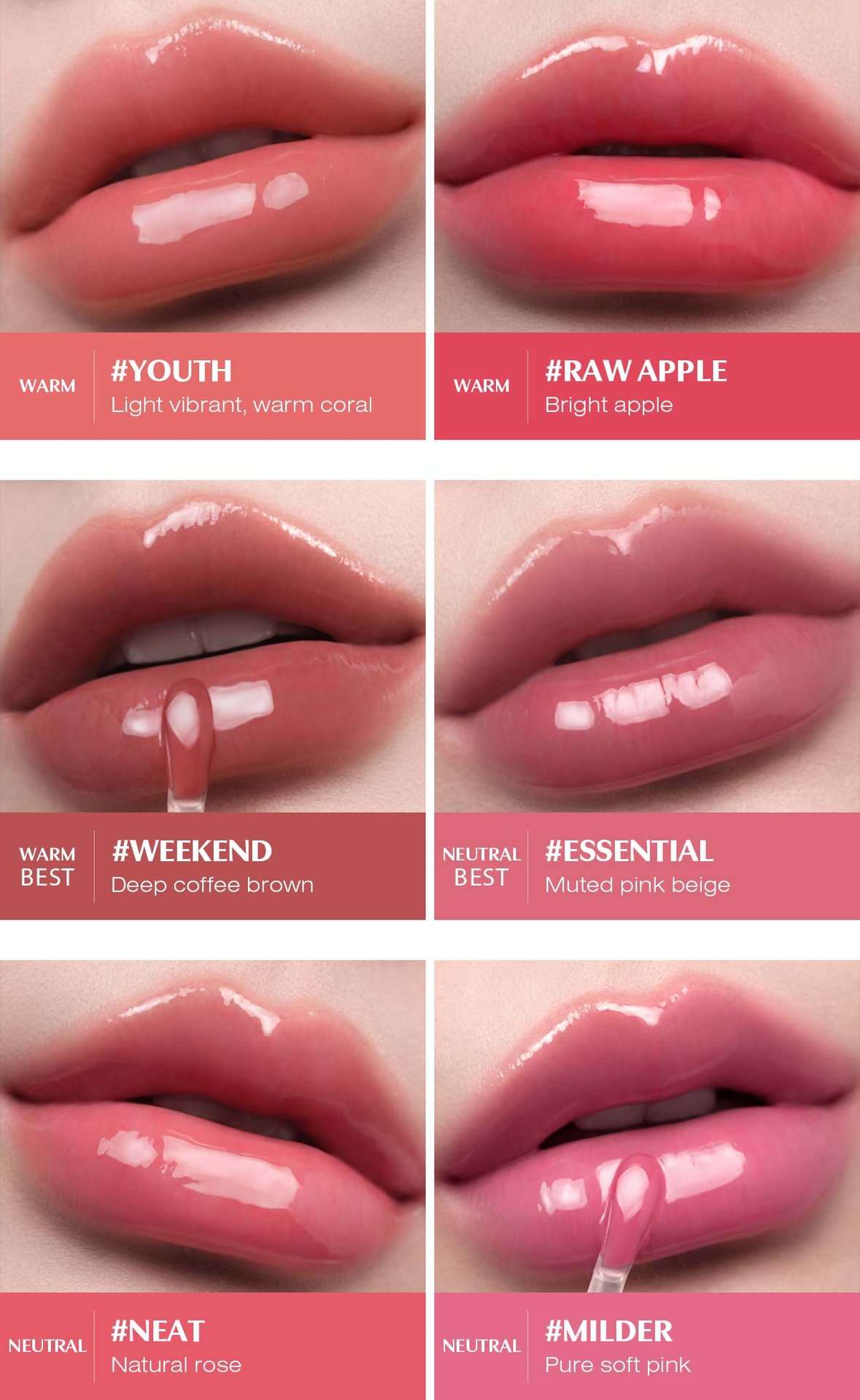 3CE Drop Glow Gel's Shade List