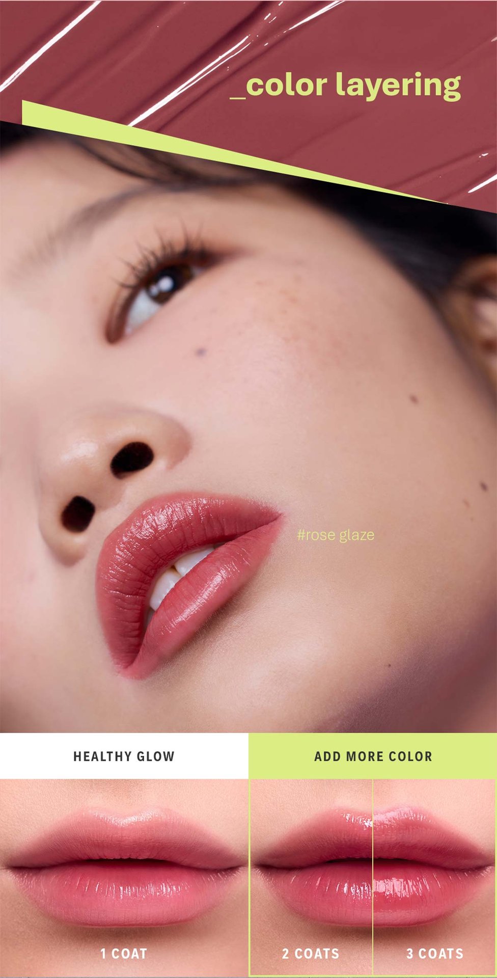 Key model visual of 3CE glazy lip glow 12