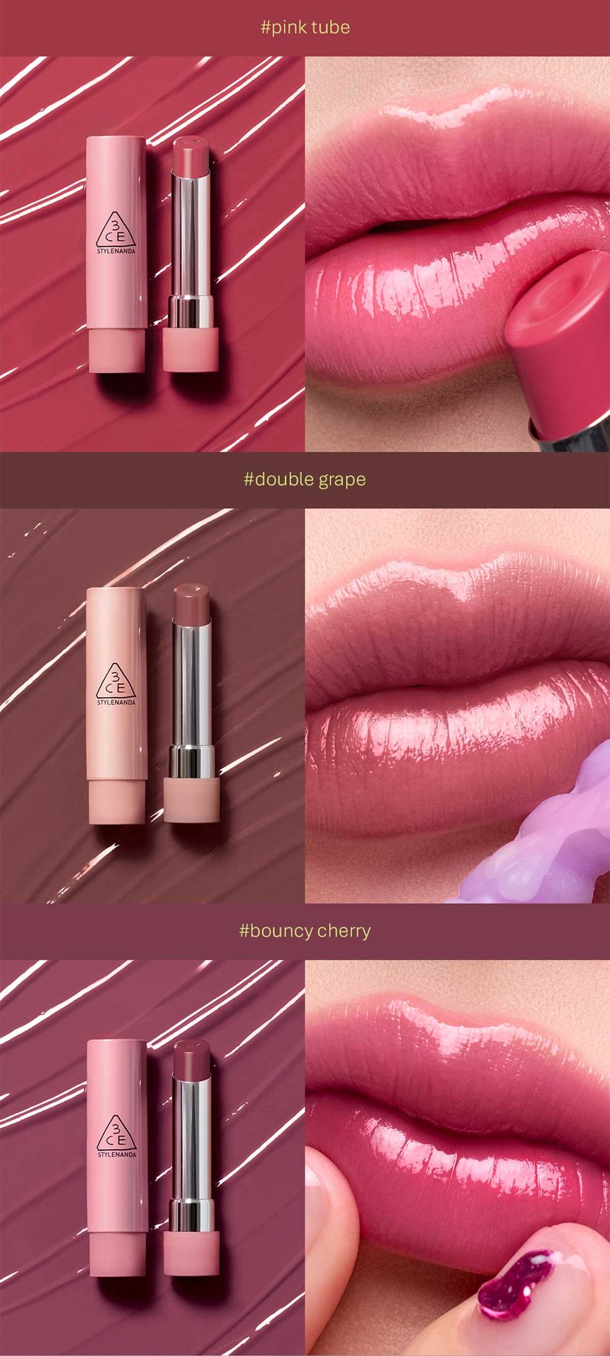 GLAZY LIP GLOW | 3CE Cosmetics |Stylenanda |3CE Official