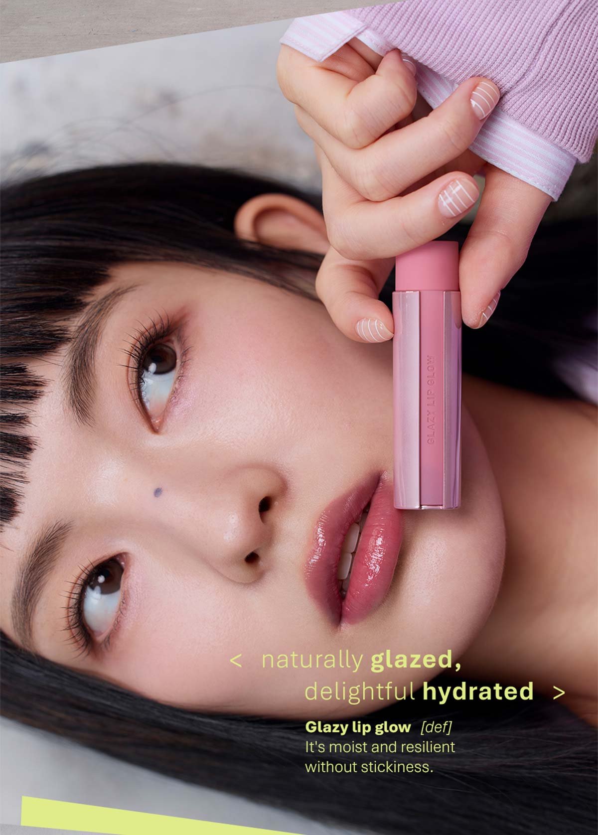 Key model visual of 3CE glazy lip glow 02