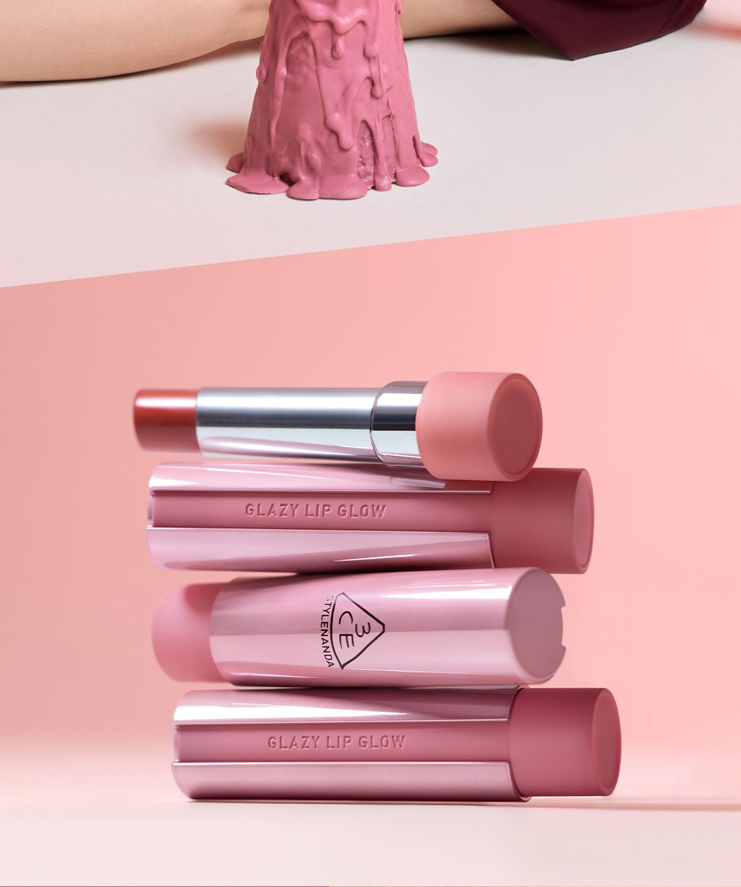 cool undertone shades of 3CE glazy lip glow