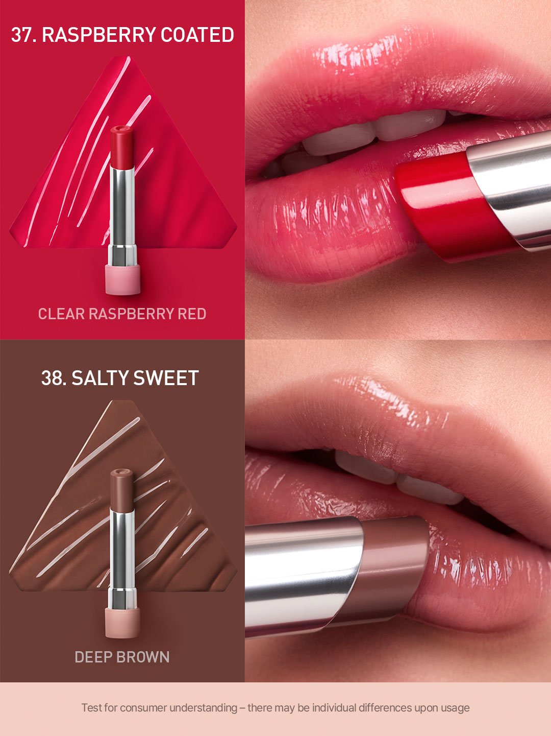 warm undertone shades of 3CE glazy lip glow