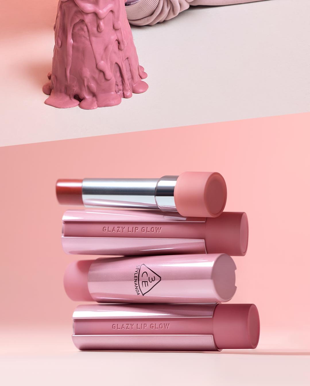 cool undertone shades of 3CE glazy lip glow