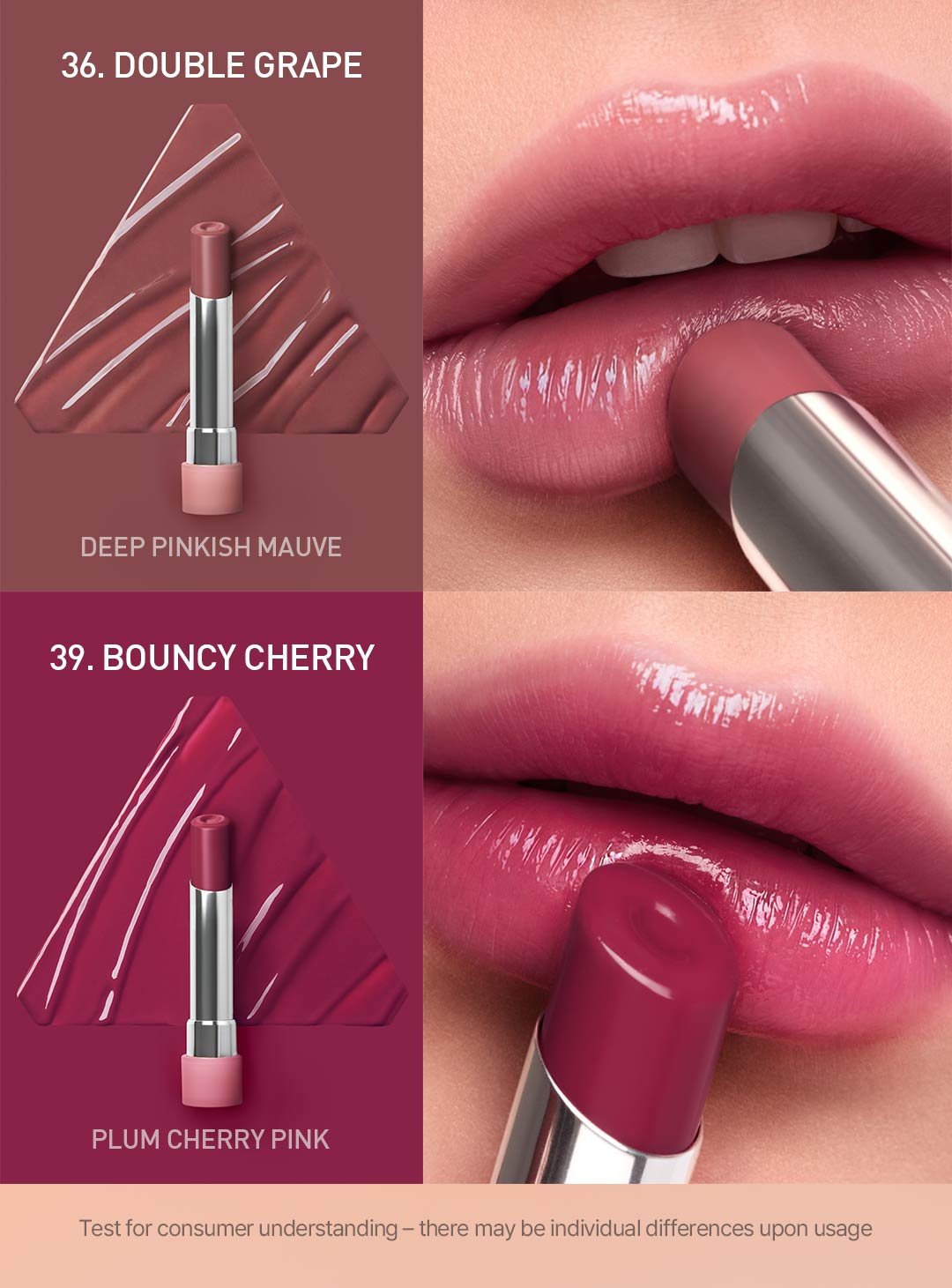 cool undertone shades of 3CE glazy lip glow