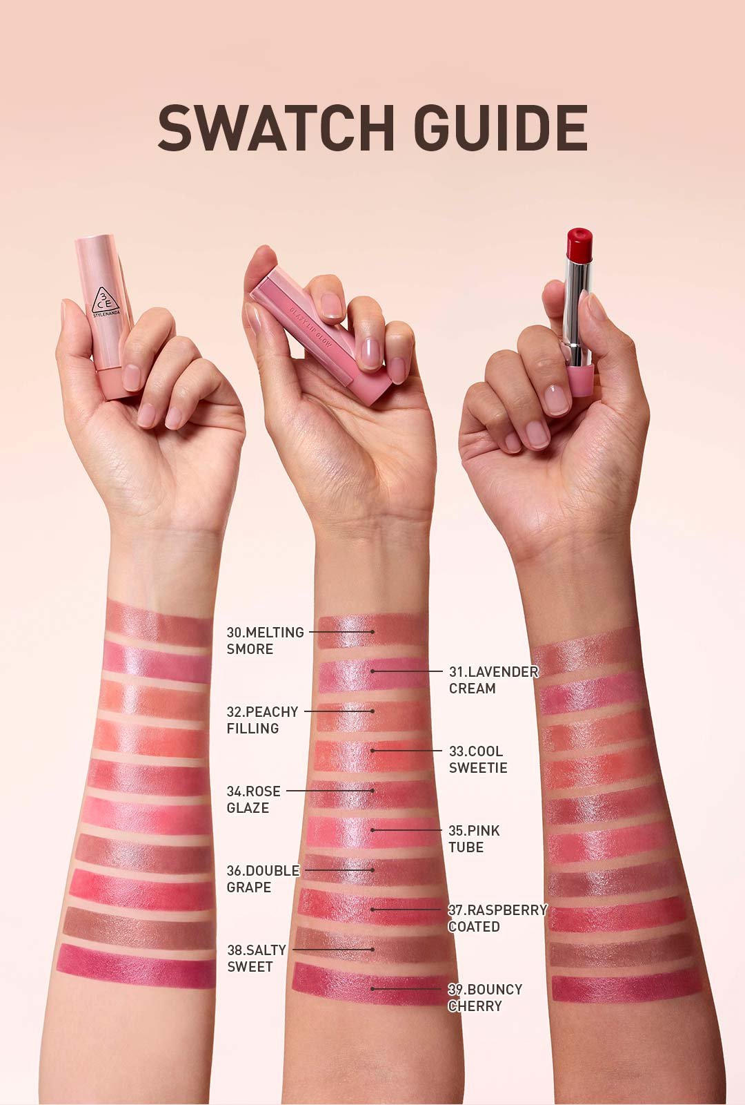 lip color swatch guide