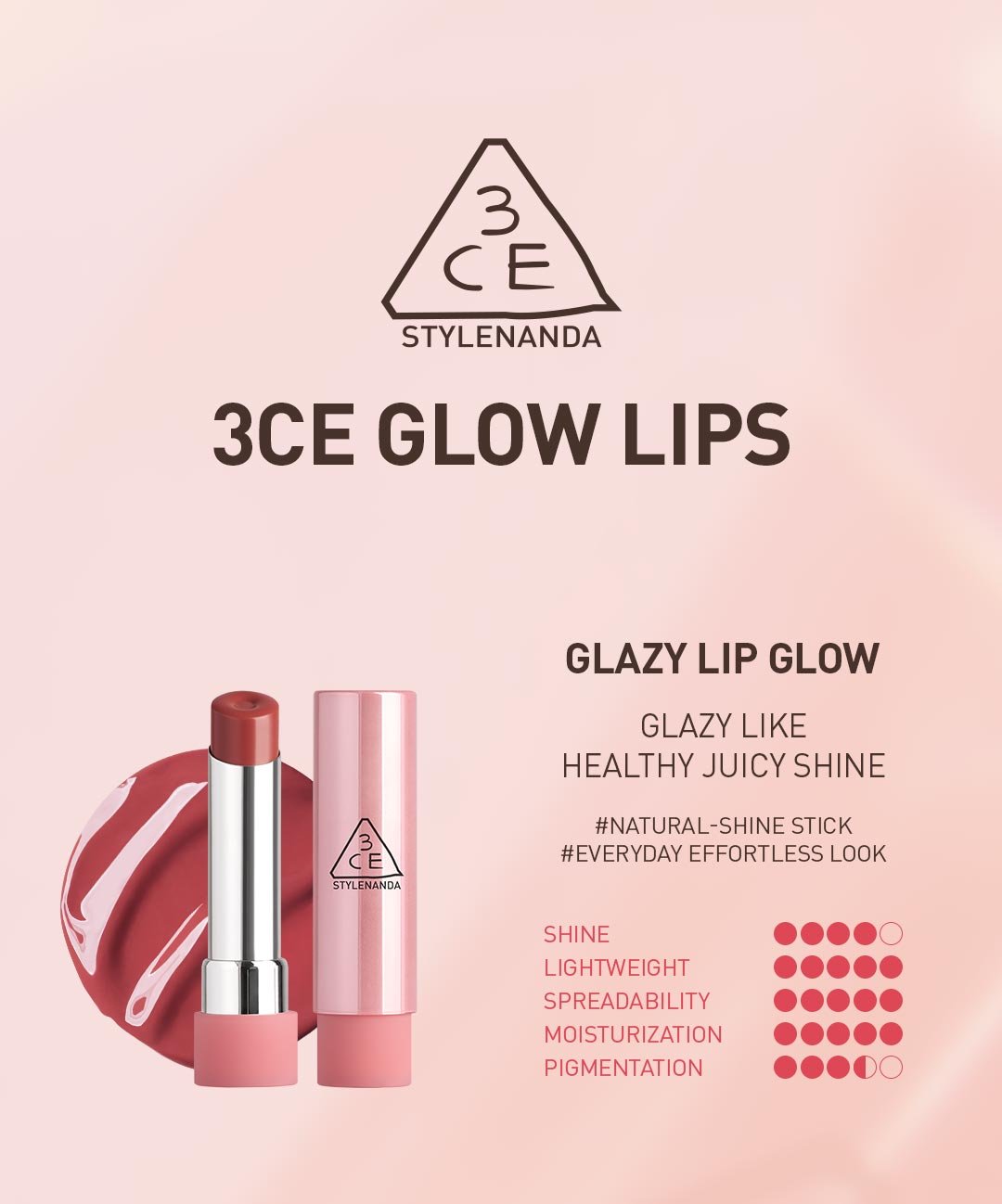3CE glow lip family guide