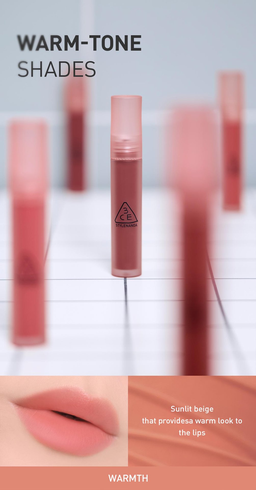 warm undertone shades of 3CE Blur Water Tint