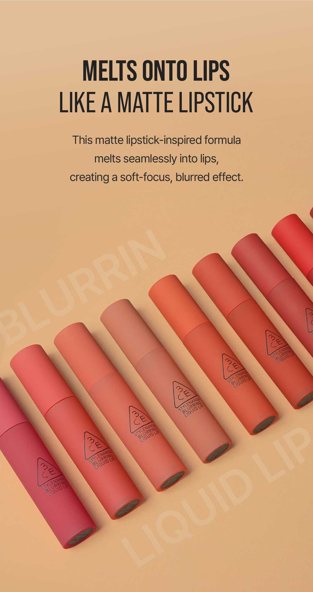 BLURRING LIQUID LIP | 3CE | STYLENANDA | 3CE | STYLENANADA
