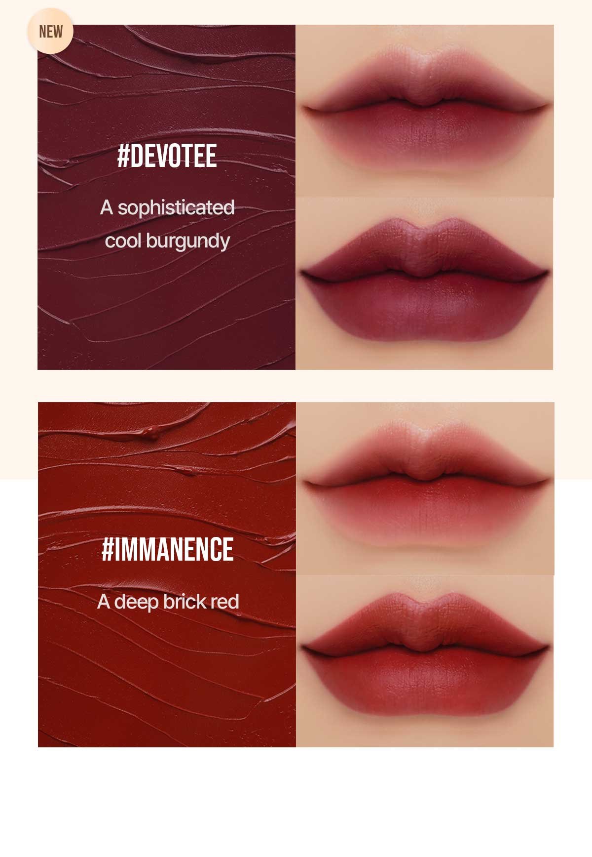 Cool undertone shades of Cloud Lip Tint #Devotee, #Immanence