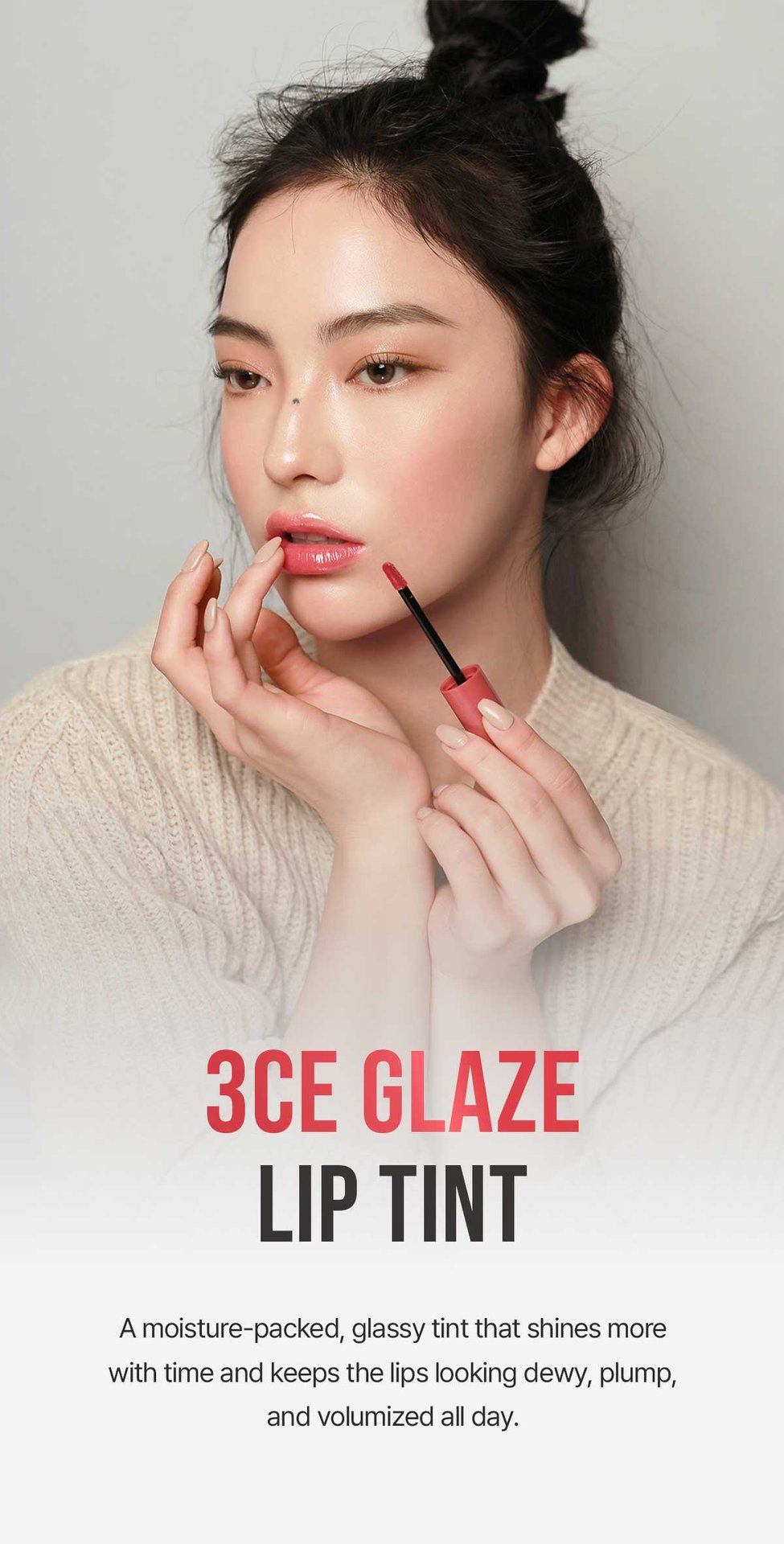 Key model visual of 3CE GLAZE LIP TINT