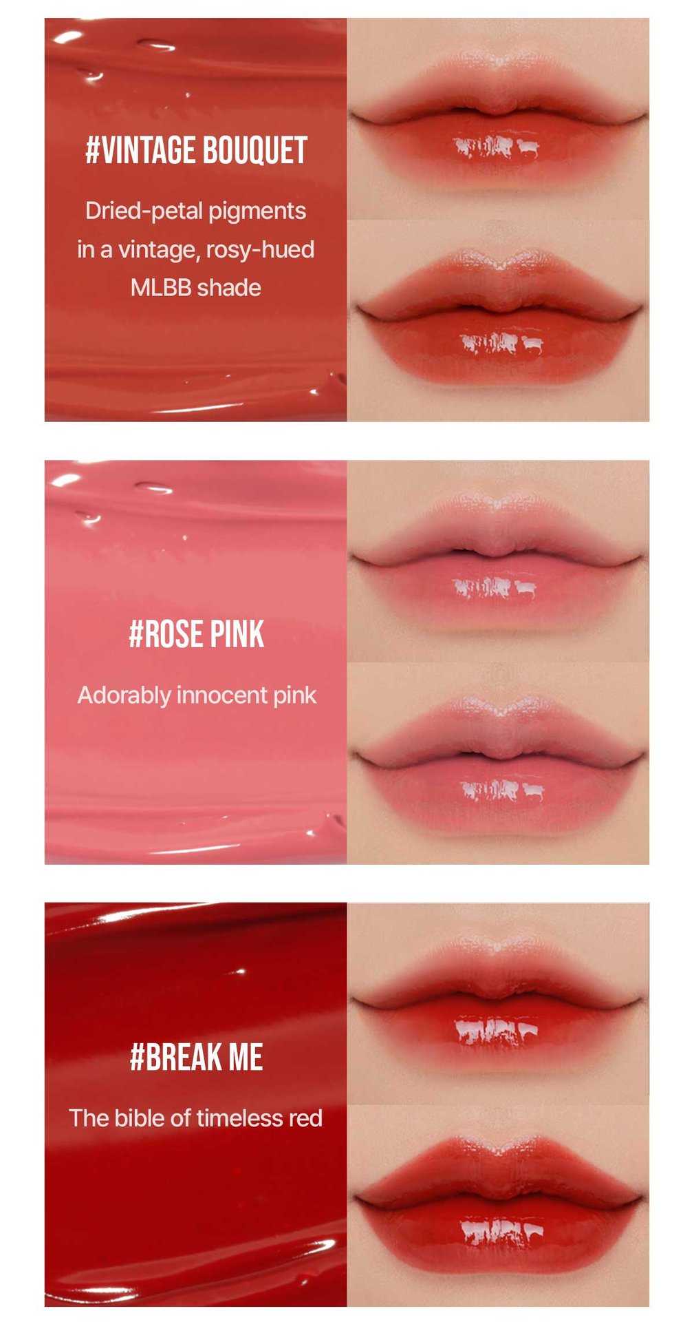 swatch images of per shade : vintage bouquet,rose pink, break me