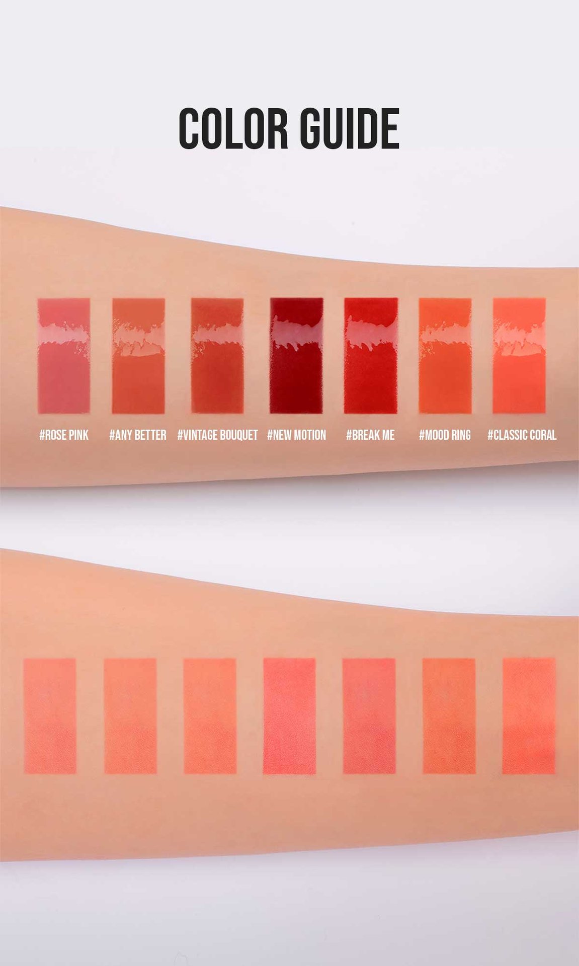 lip color swatch guide