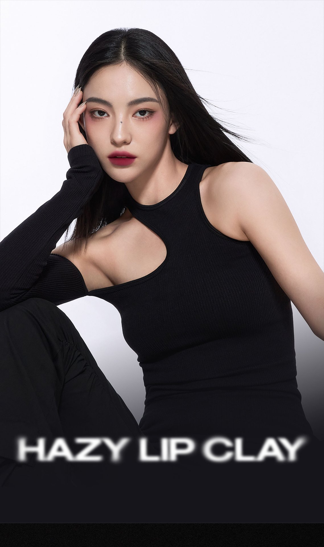 Key model visual of 3CE hazy lip clay
